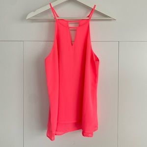 Hot pink high neck blouse
